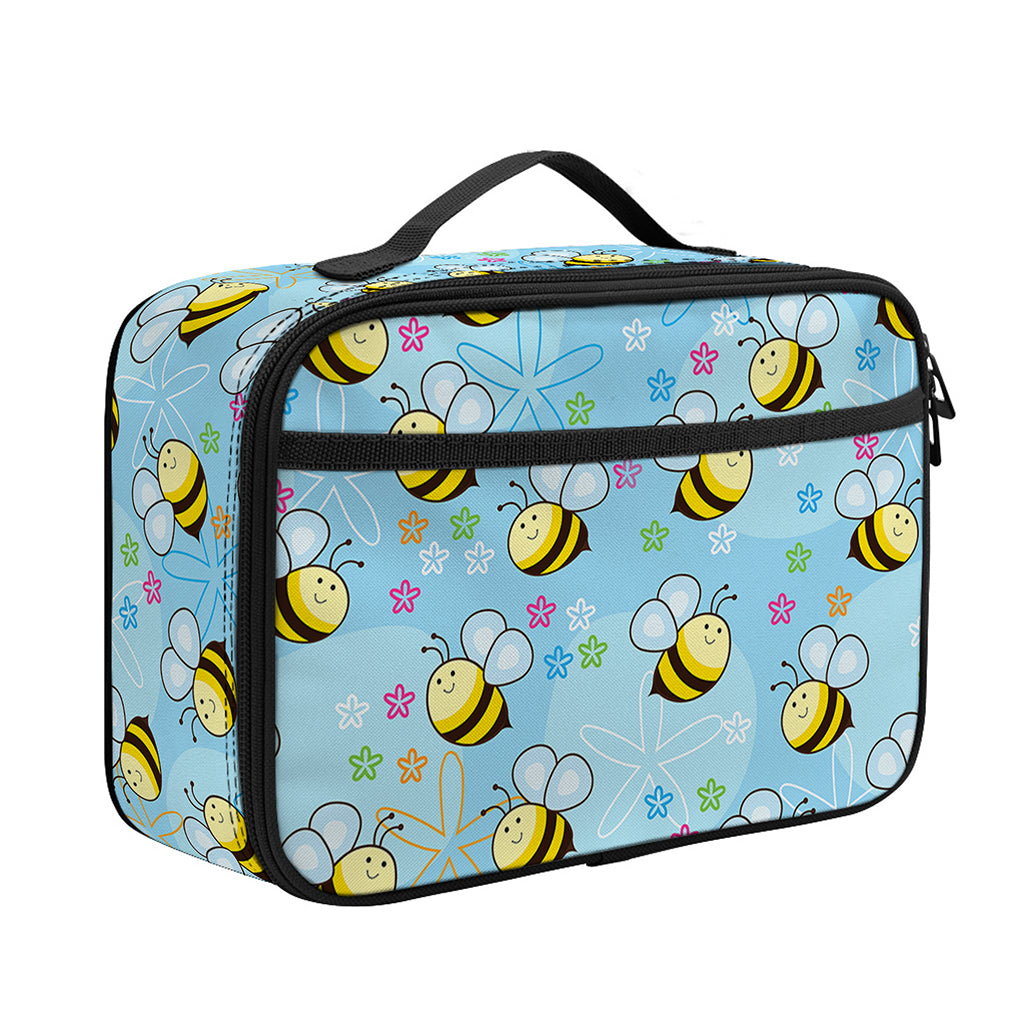 Cute Cartoon Bee Pattern Print Portable Lunch Bag