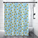 Cute Cartoon Bee Pattern Print Premium Shower Curtain