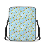 Cute Cartoon Bee Pattern Print Rectangular Crossbody Bag