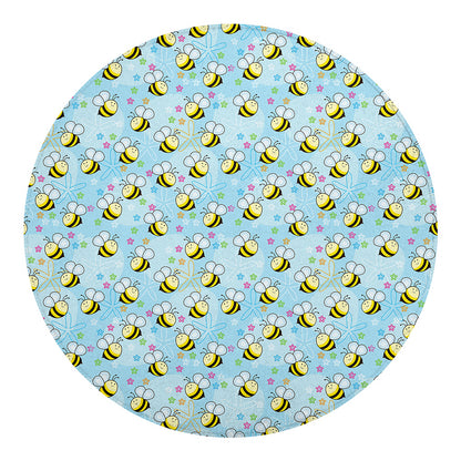 Cute Cartoon Bee Pattern Print Round Blanket