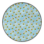 Cute Cartoon Bee Pattern Print Round Floor Mat