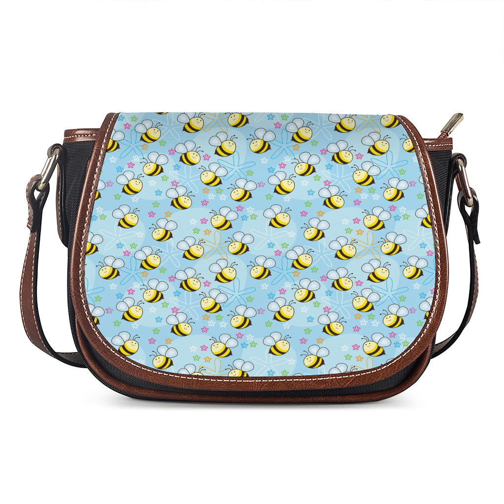 Cute Cartoon Bee Pattern Print Saddle Bag