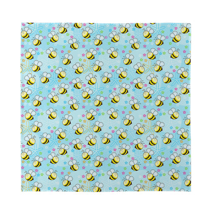 Cute Cartoon Bee Pattern Print Silk Bandana