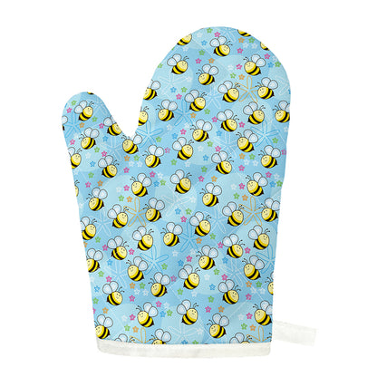 Cute Cartoon Bee Pattern Print Single Oven Mitt