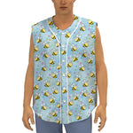 Cute Cartoon Bee Pattern Print Sleeveless Baseball Jersey