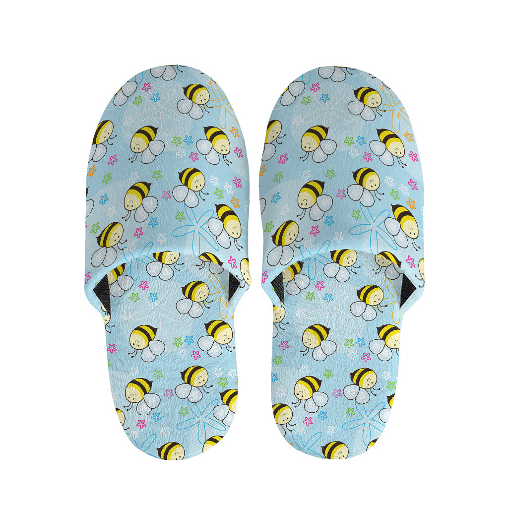Cute Cartoon Bee Pattern Print Slippers