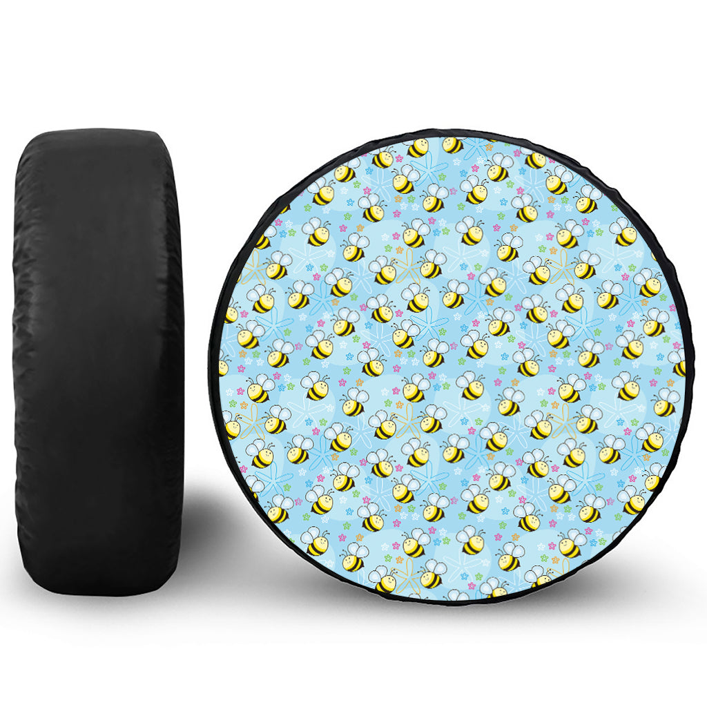 Cute Cartoon Bee Pattern Print Tire Cover