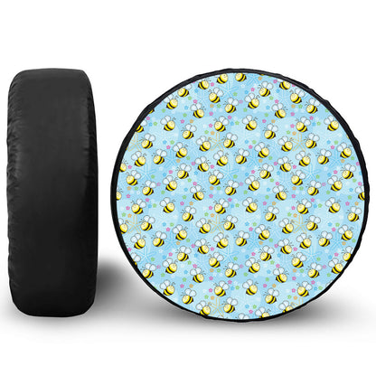 Cute Cartoon Bee Pattern Print Tire Cover