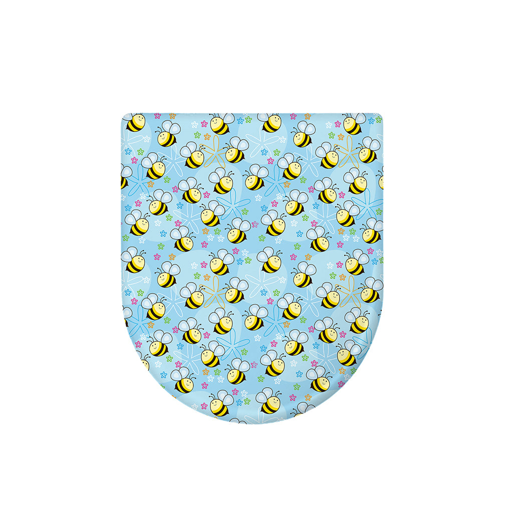 Cute Cartoon Bee Pattern Print Toilet Lid Cover