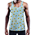 Cute Cartoon Bee Pattern Print Men's Workout Tank Top