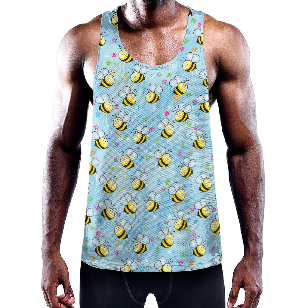 Cute Cartoon Bee Pattern Print Training Tank Top