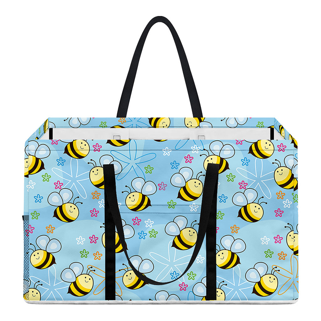 Cute Cartoon Bee Pattern Print Utility Tote Bag