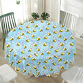 Cute Cartoon Bee Pattern Print Waterproof Round Tablecloth
