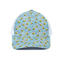 Cute Cartoon Bee Pattern Print White Mesh Trucker Hat