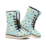 Cute Cartoon Bee Pattern Print Winter Boots