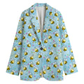Cute Cartoon Bee Pattern Print Women's Cotton Blazer