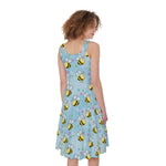 Cute Cartoon Bee Pattern Print Women's Sleeveless Dress