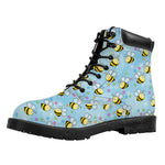 Cute Cartoon Bee Pattern Print Work Boots