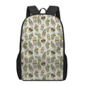Cute Cartoon Cactus Pattern Print 17 Inch Backpack