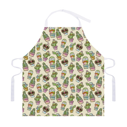 Cute Cartoon Cactus Pattern Print Adjustable Apron