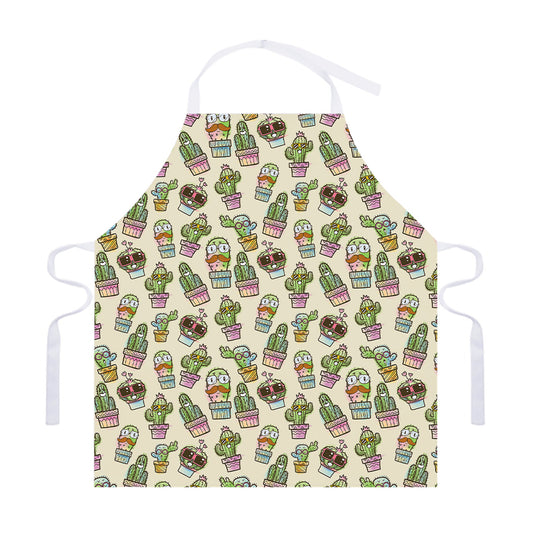 Cute Cartoon Cactus Pattern Print Adjustable Apron