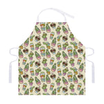 Cute Cartoon Cactus Pattern Print Adjustable Apron