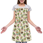 Cute Cartoon Cactus Pattern Print Adjustable Apron