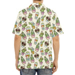 Cute Cartoon Cactus Pattern Print Aloha Shirt