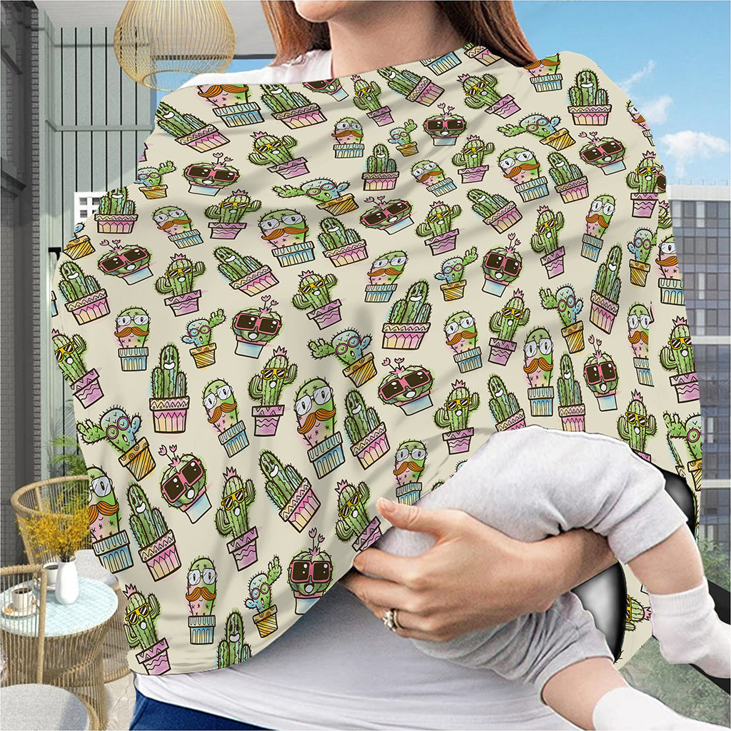 Cute Cartoon Cactus Pattern Print Baby Seat Cover