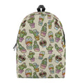Cute Cartoon Cactus Pattern Print School Backpack