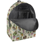 Cute Cartoon Cactus Pattern Print Backpack
