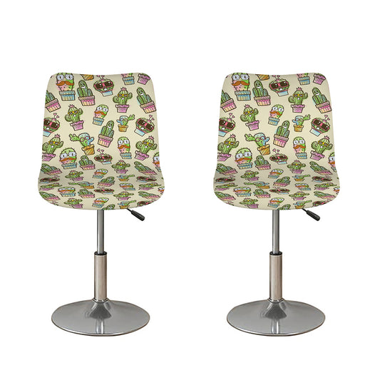 Cute Cartoon Cactus Pattern Print Bar Stool Covers