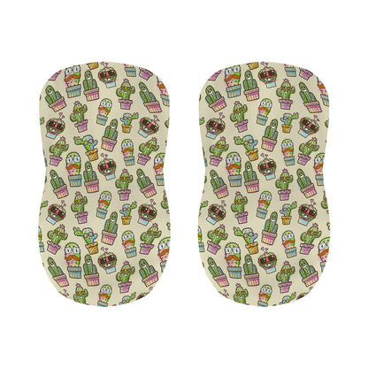 Cute Cartoon Cactus Pattern Print Bar Stool Covers