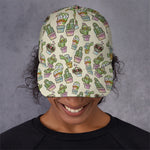 Cute Cartoon Cactus Pattern Print Baseball Cap