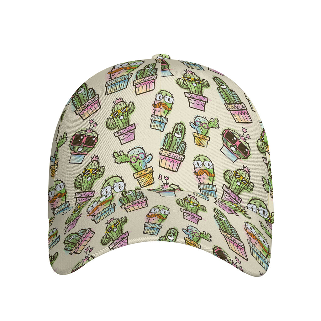 Cute Cartoon Cactus Pattern Print Baseball Cap