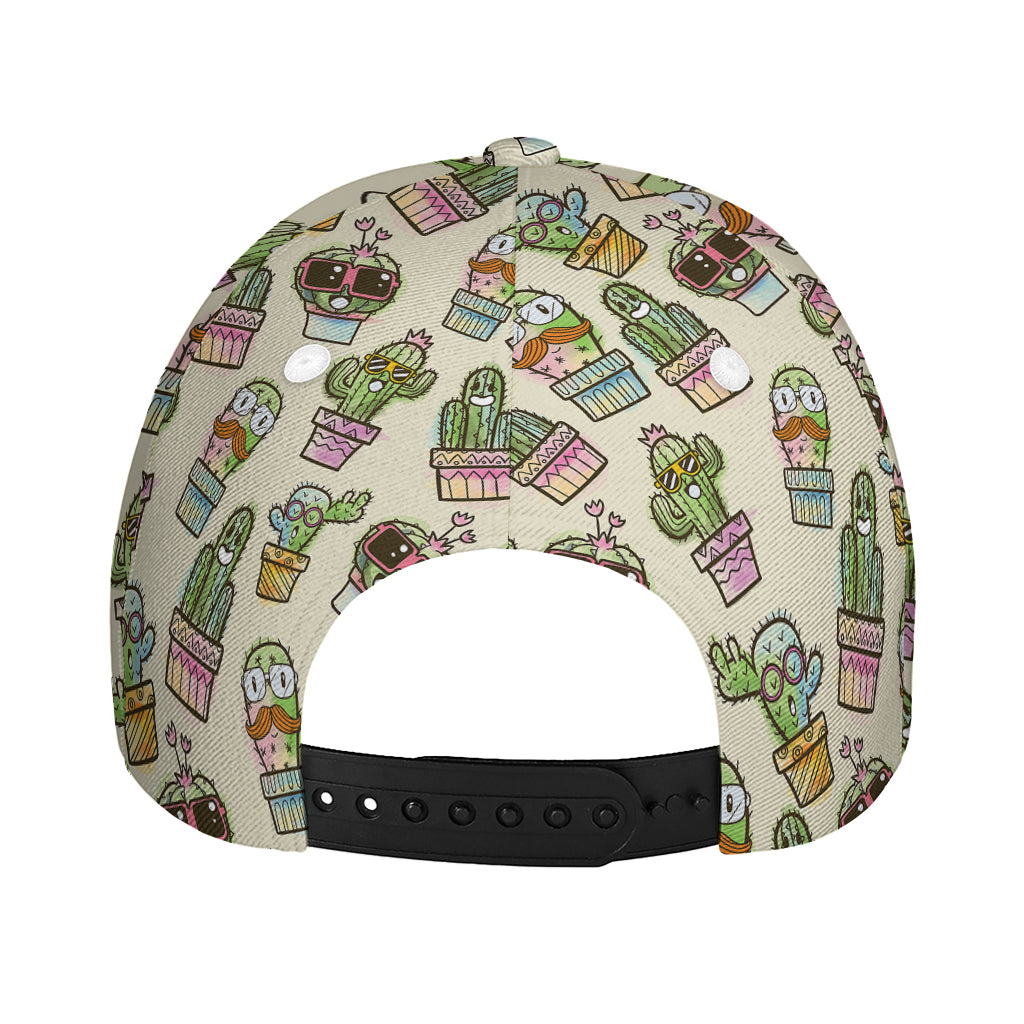 Cute Cartoon Cactus Pattern Print Baseball Cap