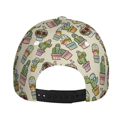 Cute Cartoon Cactus Pattern Print Baseball Cap