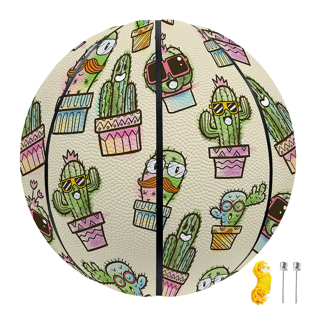 Cute Cartoon Cactus Pattern Print Basketball