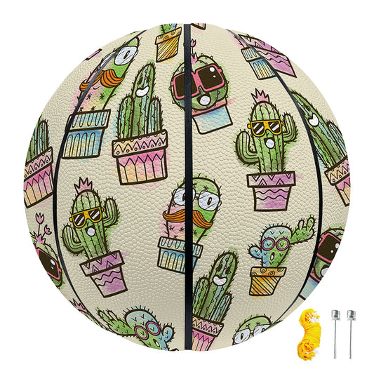 Cute Cartoon Cactus Pattern Print Basketball