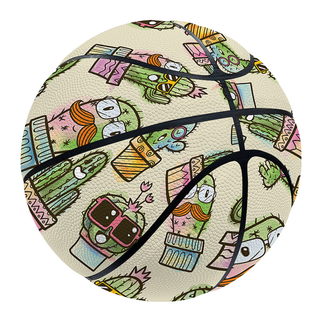Cute Cartoon Cactus Pattern Print Basketball