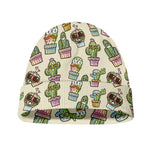 Cute Cartoon Cactus Pattern Print Beanie
