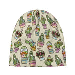 Cute Cartoon Cactus Pattern Print Beanie