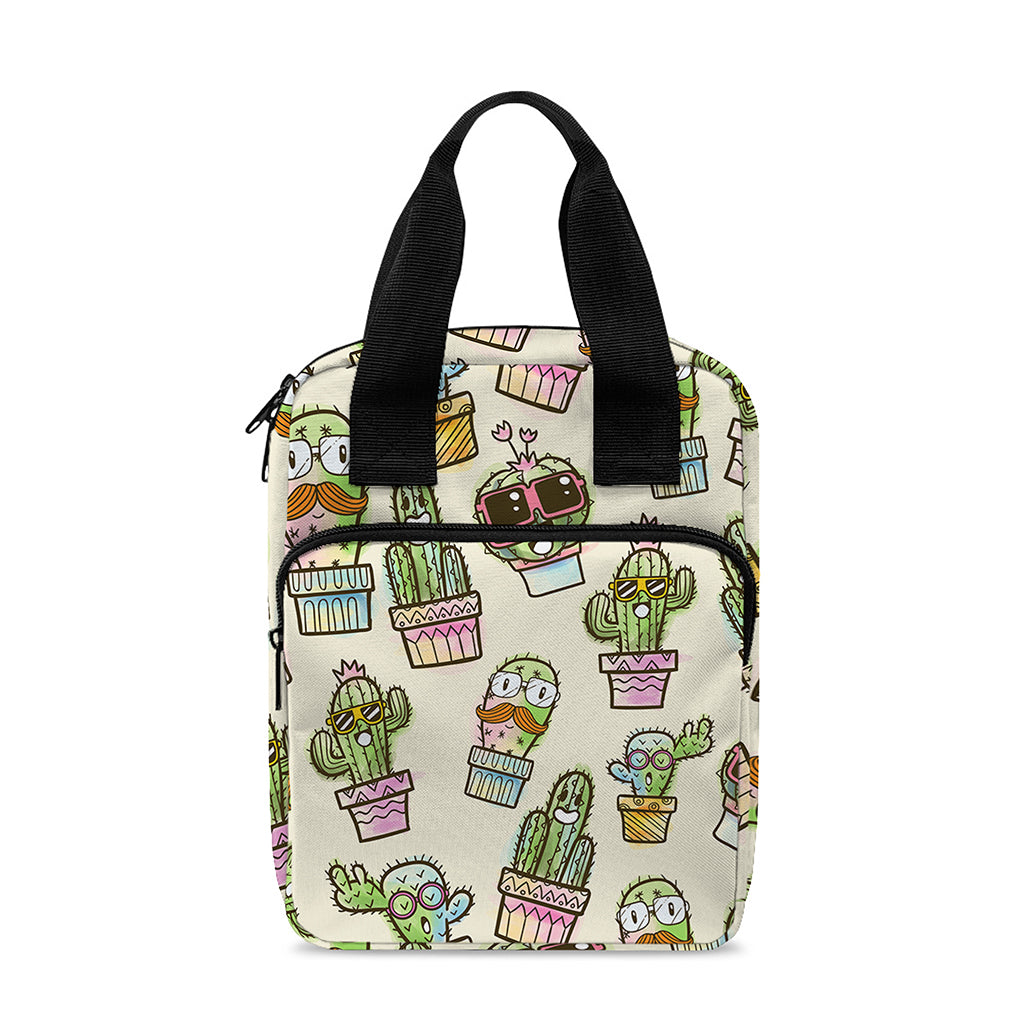 Cute Cartoon Cactus Pattern Print Bible Tote Bag