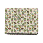 Cute Cartoon Cactus Pattern Print Bifold Wallet