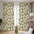 Cute Cartoon Cactus Pattern Print Dimout Pencil Pleat Curtains