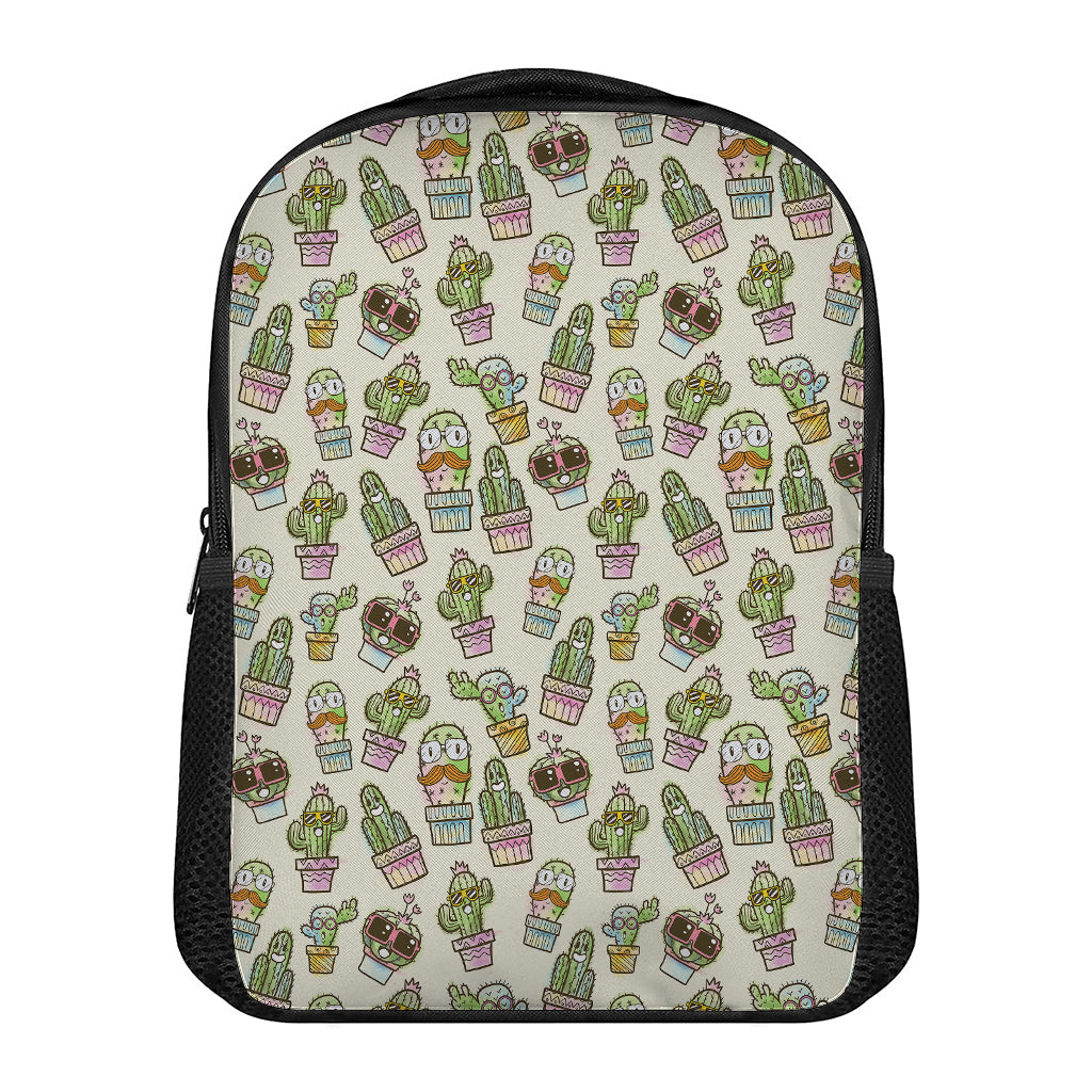 Cute Cartoon Cactus Pattern Print Casual Backpack