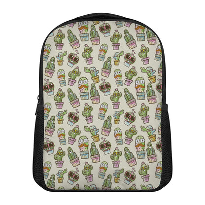 Cute Cartoon Cactus Pattern Print Casual Backpack