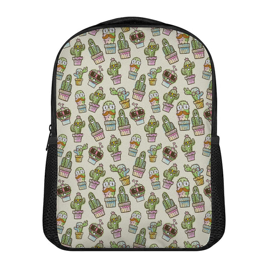 Cute Cartoon Cactus Pattern Print Casual Backpack