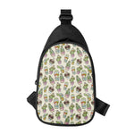 Cute Cartoon Cactus Pattern Print Chest Bag