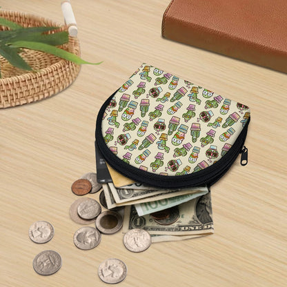 Cute Cartoon Cactus Pattern Print Coin Purse
